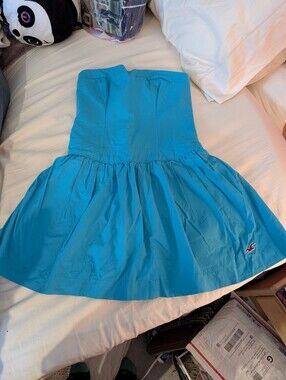 Hollister Strapless Bright Turquoise Skater Dress